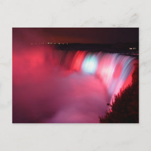 Horseshoe Falls Niagara Red Blue Lights Postcard Postkarte