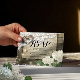 Horseshoe Hydrangea Wood Wedding RSVP Kindly Antwo