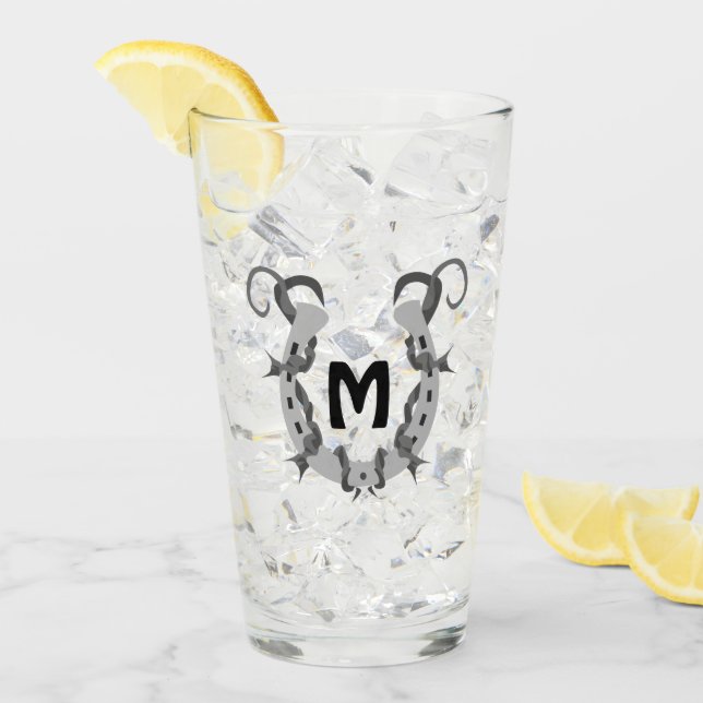 Horseshoe in Stacheldraht Glas (Vorderseite Ice)