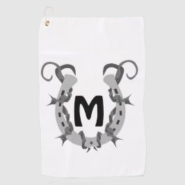 Horseshoe in Stacheldraht Golfhandtuch