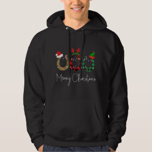 Horseshoe Leopard Karierte Weihnachtsmannmütze Pfe Hoodie