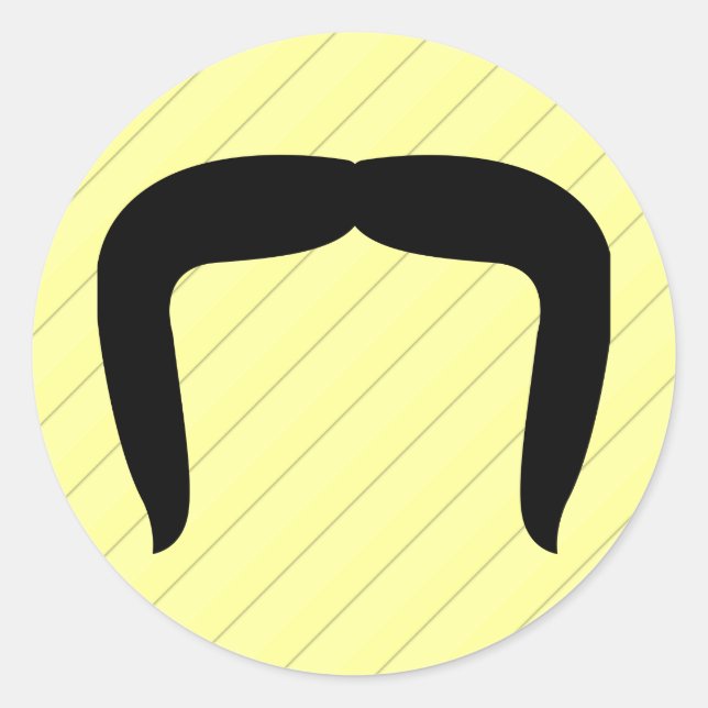 Horseshoe Mustache Runder Aufkleber (Vorderseite)