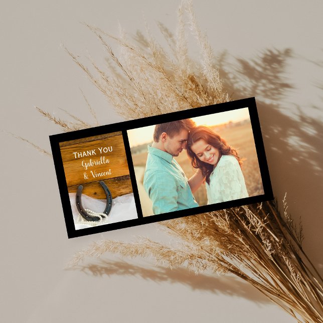 Horseshoe Pearls Country Barn Wedding Vielen Dank Dankeskarte (Von Creator hochgeladen)