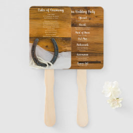 Horseshoe Pearls Country Western Hochzeitsprogramm Fächer