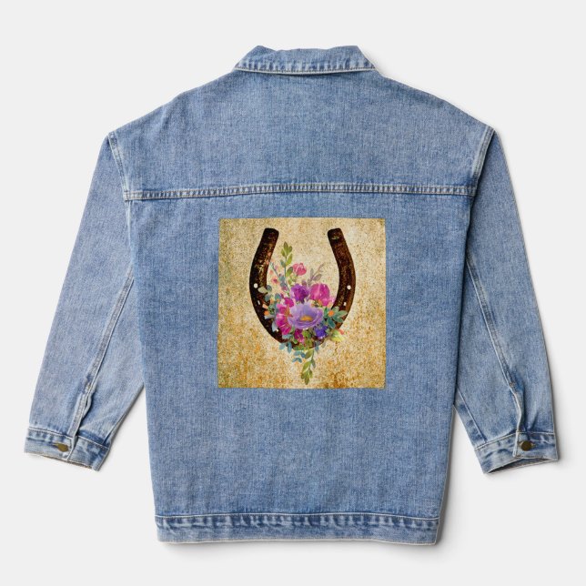 Horseshoe Rustique Aquarelle Florale Bonne chance (Verso)