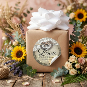 Horseshoe Sonnenblume Land Hochzeit Vielen Dank Runder Aufkleber