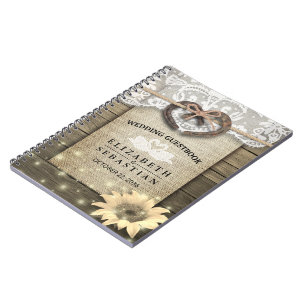 Horseshoe Sunflower Mariage campagnard Livre d'or