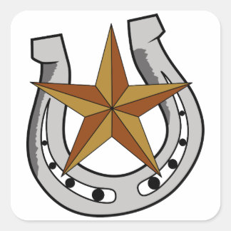 Horseshoe und Star Quadratischer Aufkleber