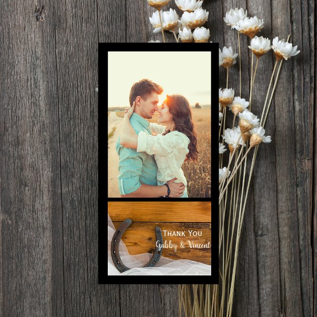 Horseshoe und Veil Western Barn Wedding Vielen Dan Dankeskarte (Von Creator hochgeladen)