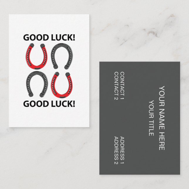 Horseshoe Viel Glück Horseshoe Visitenkarte (Vorne/Hinten)