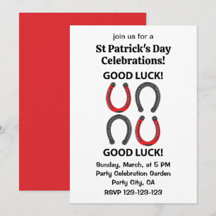 Horseshoe Viel Glück St Patrick's Day Horseshoe Einladung