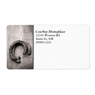 Horseshoe Vintage Sepia Photographe Étiquette d'ex