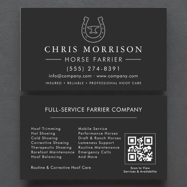 Horseshoeing Farrier QR Code Visitenkarte (Von Creator hochgeladen)