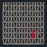 Horseshoes Black Initial Horse Reittier Cowboy Halstuch<br><div class="desc">Hufeisenmuster in Weiß auf schwarzem Hintergrund mit eigenem INITIAL in Rot. Leicht zu personalisieren Text, Textfarbe, Schriftart. Große Bandana für JEDEN Pferdefreund, Cowboy, Scheunenteam, Reittier, Tierschal, Pferdeausstellung Souvenir, Pferdedenkmal, Event Gefallen. Unisex, Mehrzweck-Anwendung. Farbenfroh, zeitlos, Spaß. Ein zeitloser Sake. Mix und Match ganze Pferde / Haustiere / Keepake Sammlungen von TMCdesigns....</div>