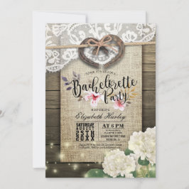 Horseshoes Heart Lace Hydrangea Junggeselinnen-Abs Einladung