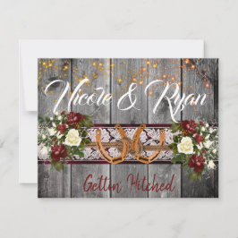 Horseshoes & Lace Gettin' Hitched Wedite Einladung