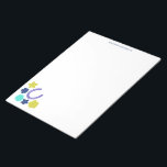 Horseshos florales Horseback-Reiten Notizblock<br><div class="desc">Erstellen Sie ein benutzerdefiniertes Schreibpapier oder Schreibpapier, wenn Sie Ihren Namen oben auf diesem Notizblock hinzufügen. Es hat eine Grafik in der unteren Ecke mit einer Darstellung eines Hufeisens umgeben von Blume, die es perfekt für Reiter oder jemanden, der Pferde und Reiten Liebe. Die Grafik ist in Kalkgrün, marineblau, periwinkle...</div>