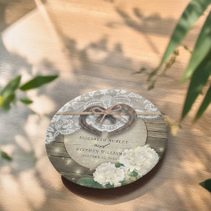 Horseshos Hydrangea Blume Rustikaler Polterabend Pappteller