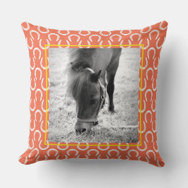 Horseshos Orange Haustier NAME Pferd FOTO Keepake Kissen