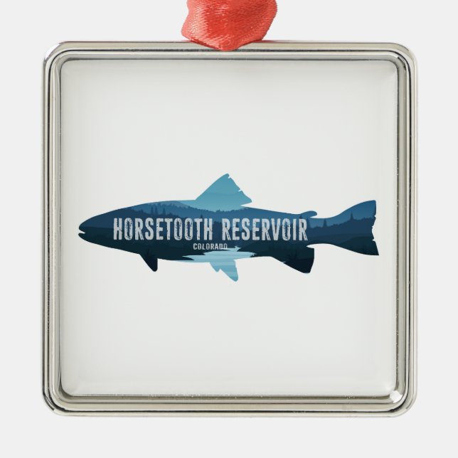 Horsetooth Reservoir Colorado Fisch Ornament Aus Metall (Vorne)