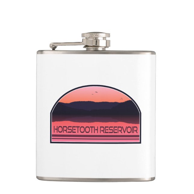 Horsetooth Reservoir Colorado Red Sunrise Flachmann (Vorderseite)