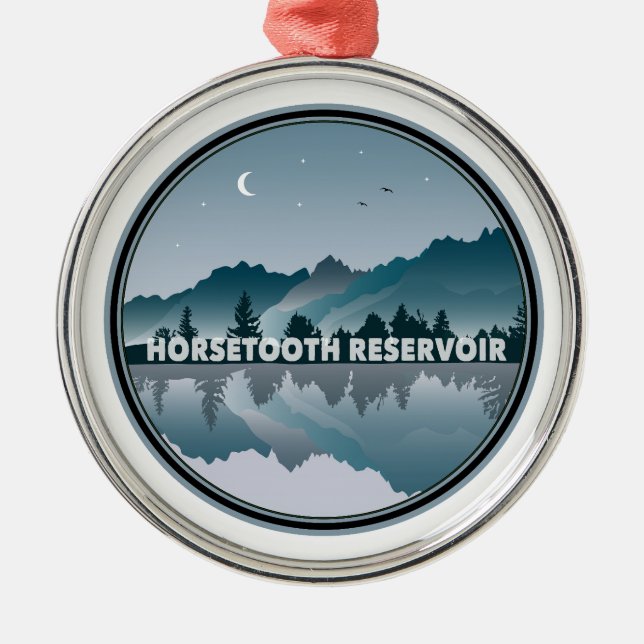 Horsetooth Reservoir Colorado Reflection Ornament Aus Metall (Vorne)