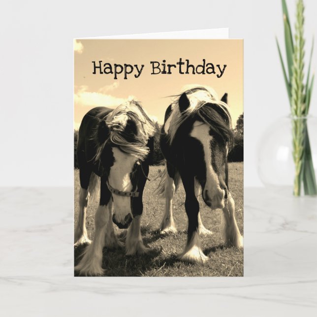 Horsey Birthday Card Karte (Vorderseite)