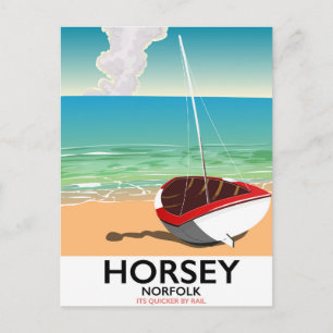 Horsey Norfolk Beach Reiseplakat Postkarte