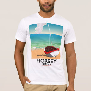 Horsey Norfolk Beach Reiseplakat T-Shirt