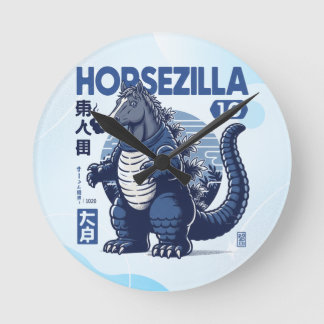 Horsezilla Shirt | Giant Monster Horse Art | Epic  Runde Wanduhr