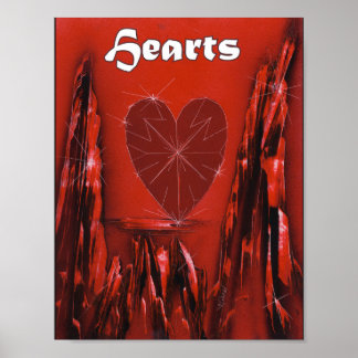Hört Anzug Poker Spielkarten Poster