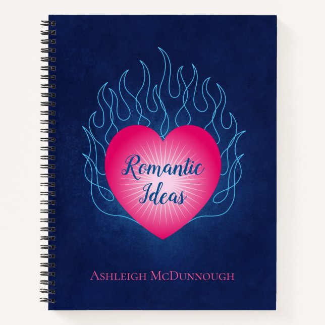 Hört auf Feuer Romantische Ideen Notizbuch (Vorderseite)