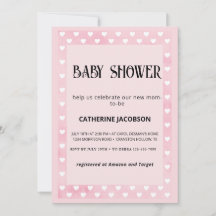 Hört auf Pink Baby Dusche Einladung