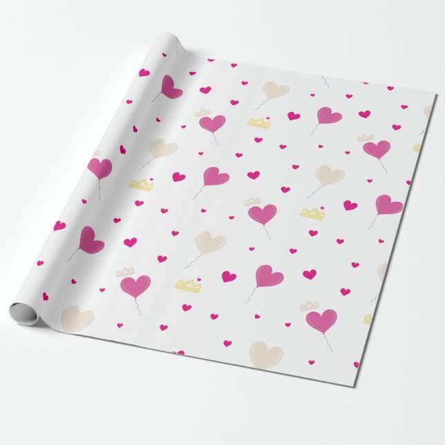 Hört Ballon und Kronen. Geschenkpapier (Ungerollt)