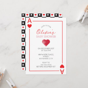 Hört bei der Kartenspiele Babydusche Einladung