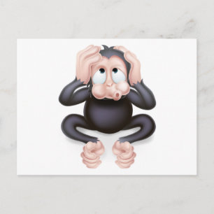 Hört den bösen Affen Postkarte