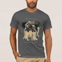 Hört es sich an? Cartoon Mops Dog Dark T Shirt