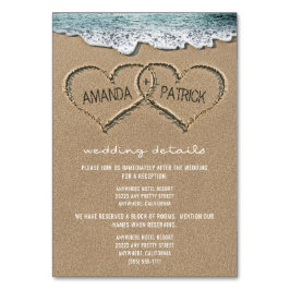 Hört in den Sand Beach Hochzeitskarten Tischnummer