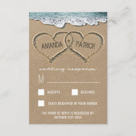 Hört in der Sandstrandküste Hochzeitskarten von RS RSVP Karte