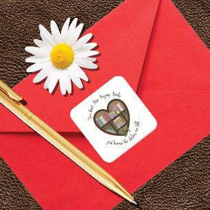 Hört in der virtuellen Bibliothek "Hört nicht auf, Quadratischer Aufkleber