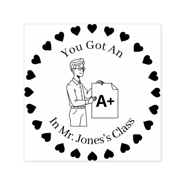 Hört in einem Kreis, männliche Lehrer A+ Permastempel (Design)