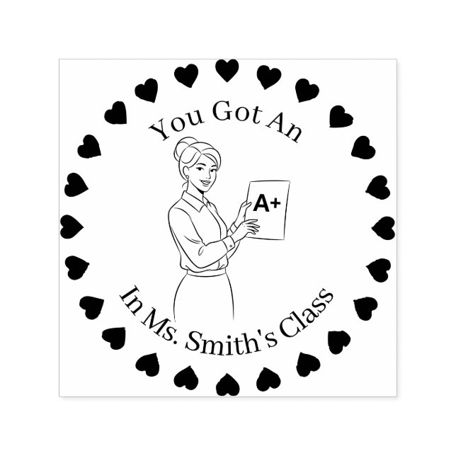 Hört in einem Kreis, Weibliche Lehrer A+ Permastempel (Design)