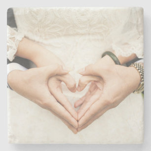 Hört in unseren Händen Hochzeit Steinuntersetzer