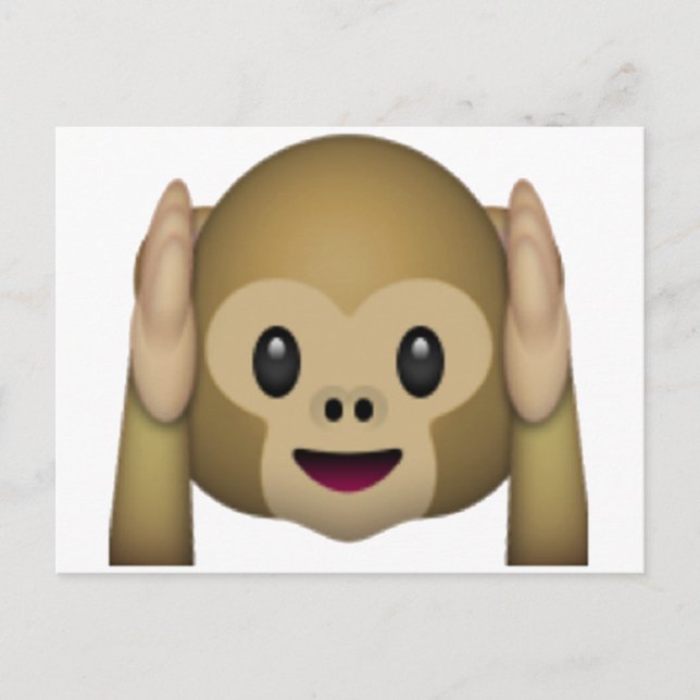 Hört keinen bösen Affen - Emoji Postkarte (Vorderseite)