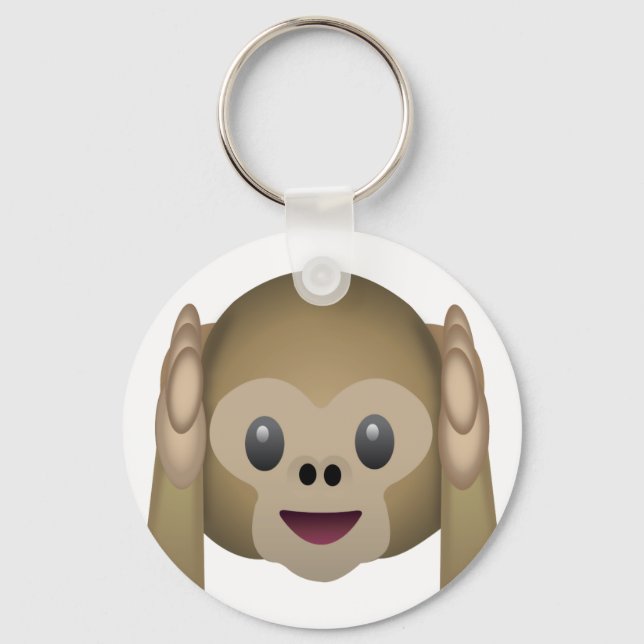 Hört keinen bösen Affen Emoji Schlüsselanhänger (Vorderseite)