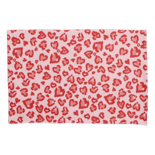 Hört Leopard Muster in Rot auf Blush Kissenbezug