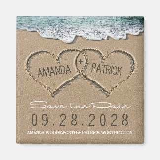 Hört Save the Date am Sandstrand Hochzeit Magnet