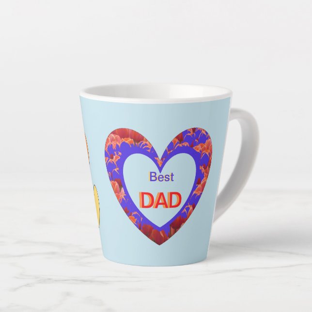 Hört zu. Text BEST VATER Latte Tasse (Rechte Ecke)