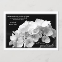 Hortensia et Merci noir et blanc de sympathie