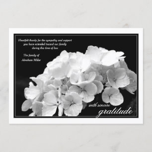 Hortensia et Merci noir et blanc de sympathie